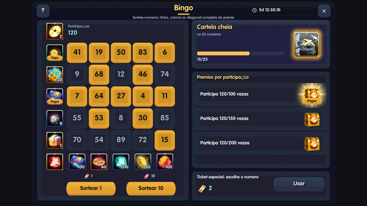 New Bingo screen